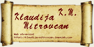 Klaudija Mitrovčan vizit kartica